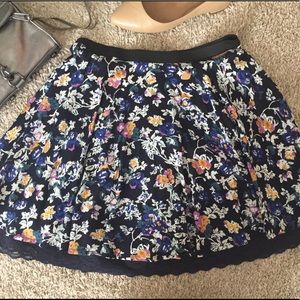 Floral skirt with lace slip